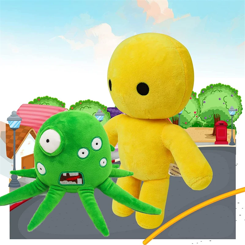 25/30cm Wobbly Life Plushie Game Stuffed Animal Octopus Monster Plush Toy Yellow Man Soft Doll Figure for Fans Birthday Gifts