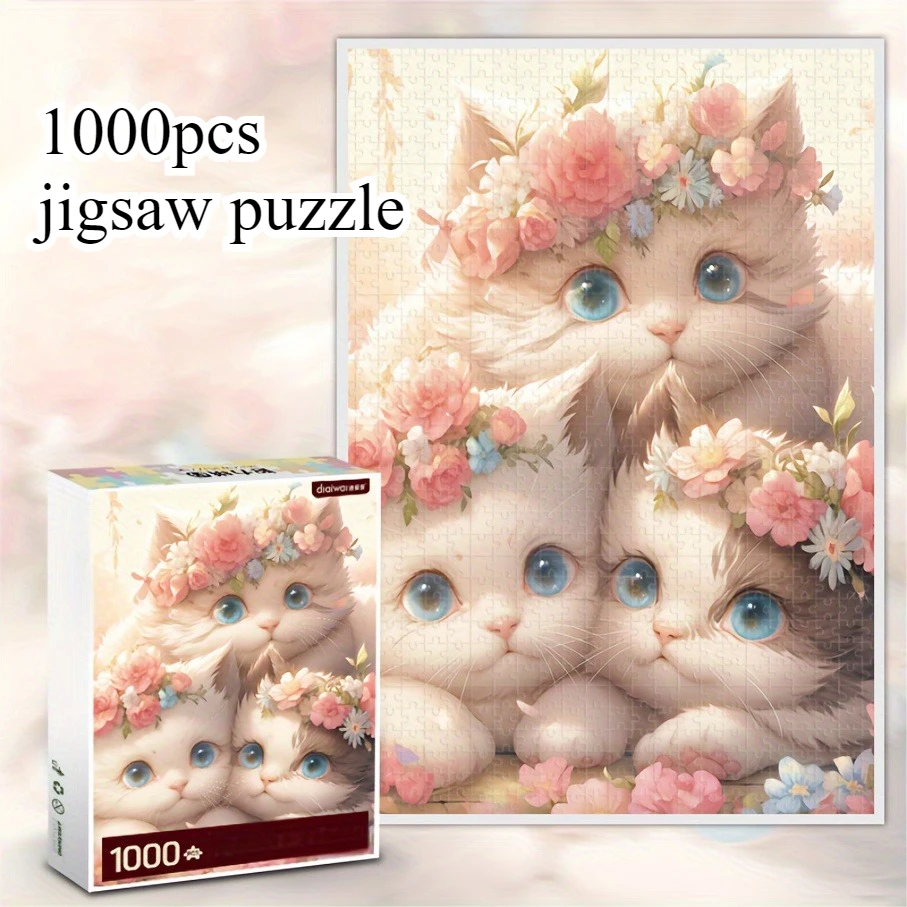 

Три кота, высокое качество, 1000 шт., головоломки для взрослых, бумажные пазлы для рисования, домашний декор, настенный дисплей