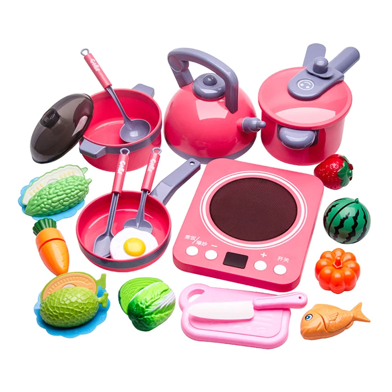 Batterie de cuisine éducative focalisée, ensemble de jeu de simulation pour filles ; Cadeaux de jouets de simulation de cuisine réalistes