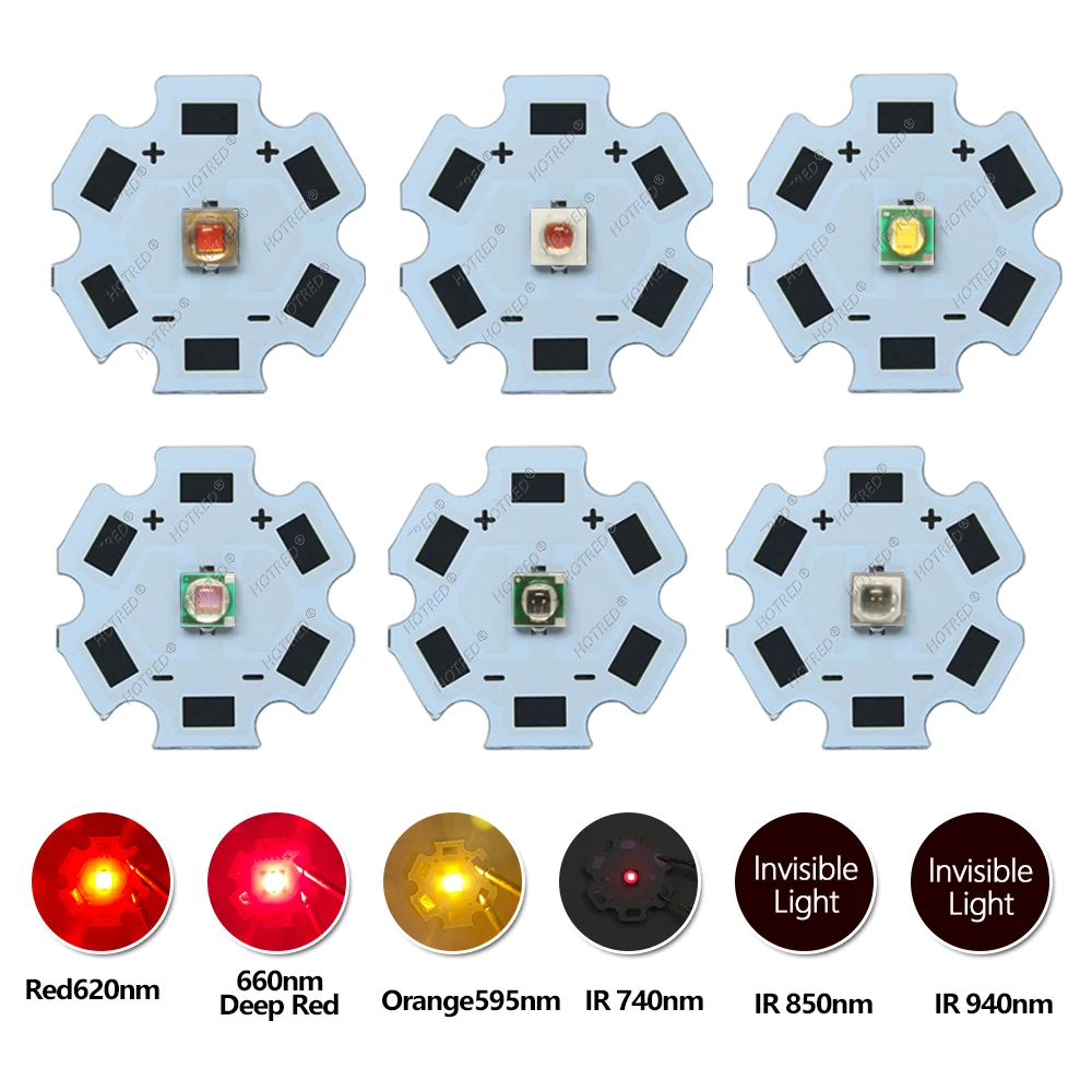 3W 3535 XPEE LED Chips Deep Red 660nm IR Infrared Red 730nm 850nm 940nm Beads+DC 1.2V-3.6V Torch Flashlight Current 20mm Driver - Image 5