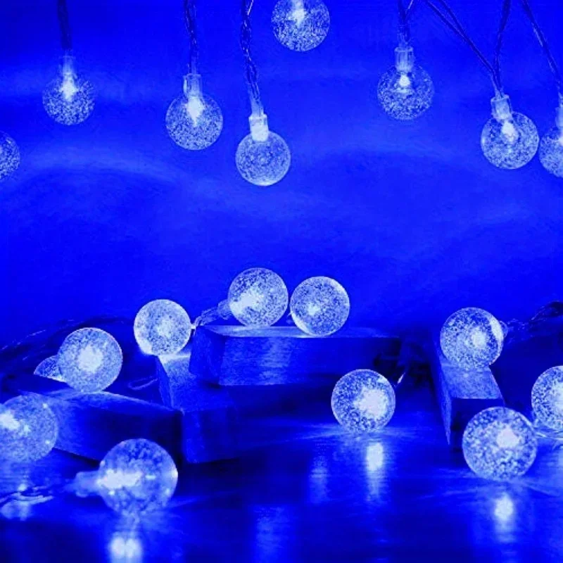 LED Bubble Ball String Lights Golden Glow Battery/USB Operated Indoor Fairy Lights for Wedding Holidays New Year Decorations