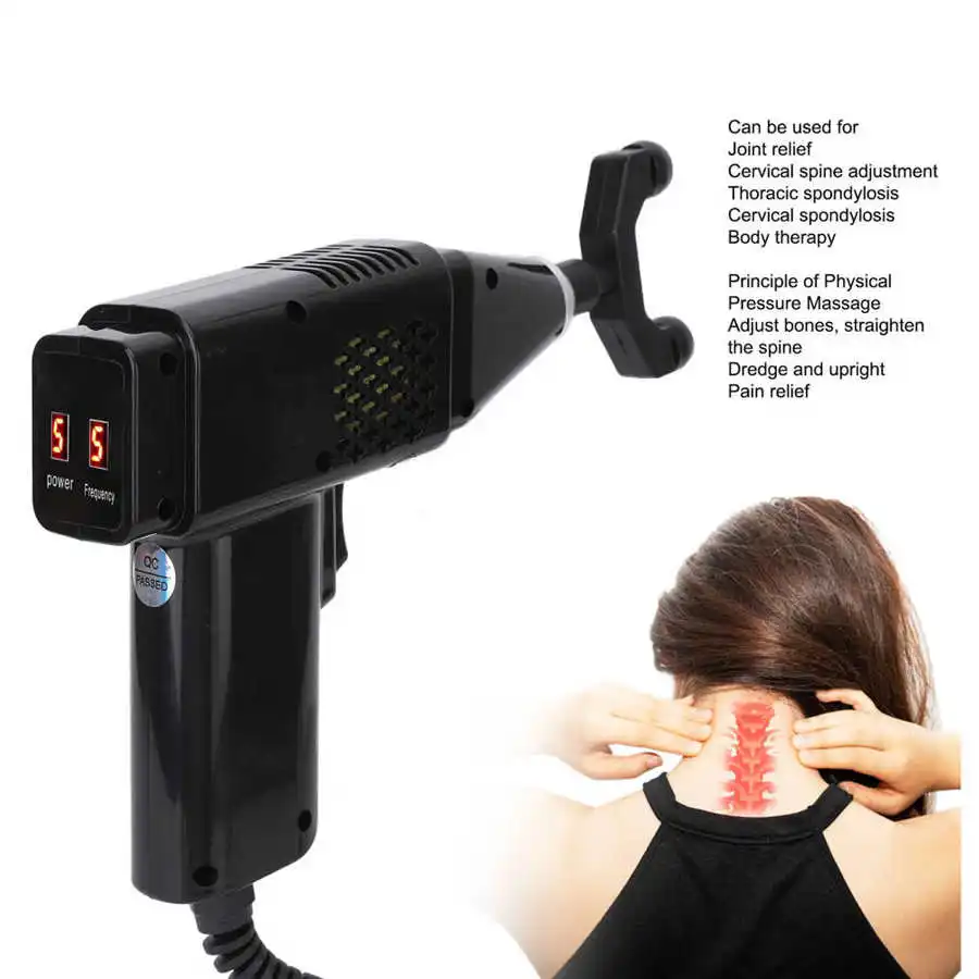 Adjustable Spine Chiropractic Adjusting Instrument 900N 9 Level Therapy Electric Correction Gun Activator Cervical Massager