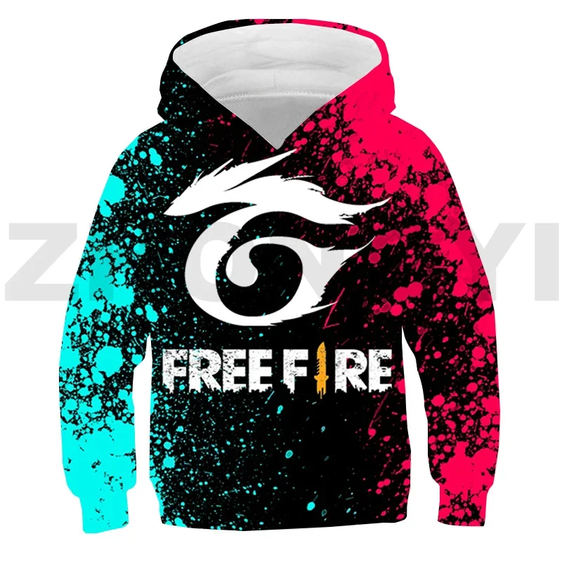 New Free Fire Garena 3D Hoodie Kids Harajuku Anime Hoodie Autumn Daily Hip Hop Boys Girls Game Free Fire Oversized Sweatshirt