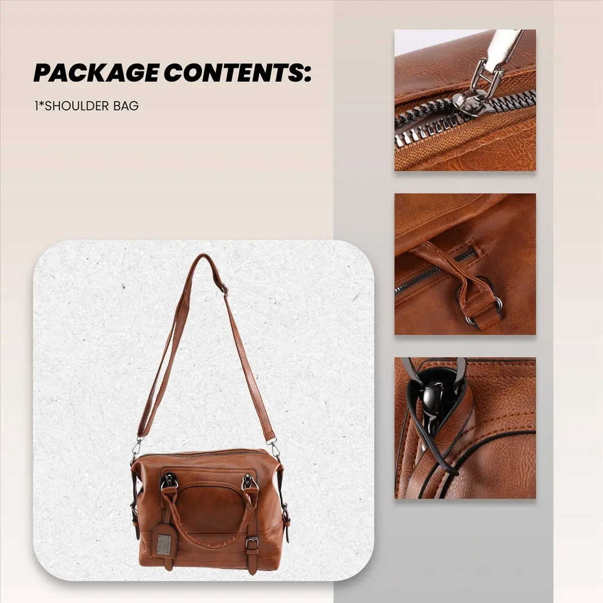 ABQR женская кожаная модная женская сумка через плечо сумка-тоут кошелек коричневый