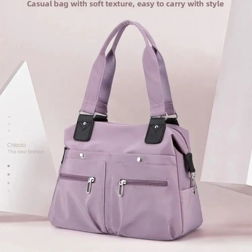 

Cute Nylo Shoulder Bag Multi-pocket Large Capacity Casual Tote Bag Lightweight Solid Color Underarm Packs Shopping
