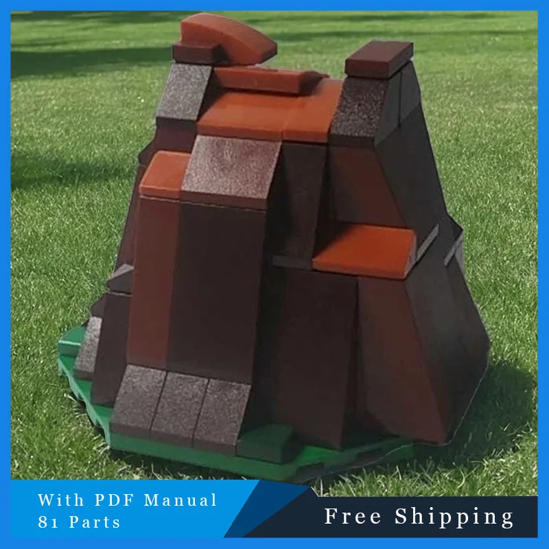 

81, модель MOC, строительные кирпичи, мини-рок, вулкан, модульная технология, подарки, праздник, сделай сам, сборка для детей, взрослых, игрушки, костюм