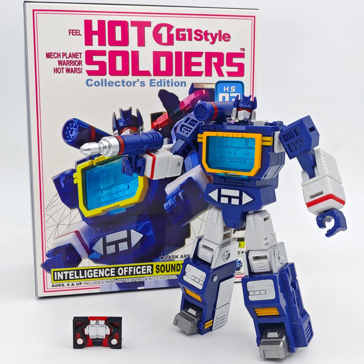 MFT HS-03 HS03 Hot Soldiers Mini Soundwave With Laserbeak Transformation 11CM G1 Pocket War Deformation Action Figure Robot Toy