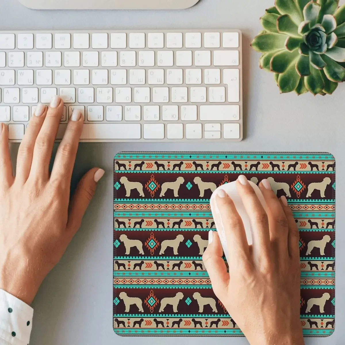 Boho Dogs Lagotto Romagnolo Sunset Mouse Pad Computer Keyboard Mouse Mat Gaming Laptop Desk Mat Office Table Mats