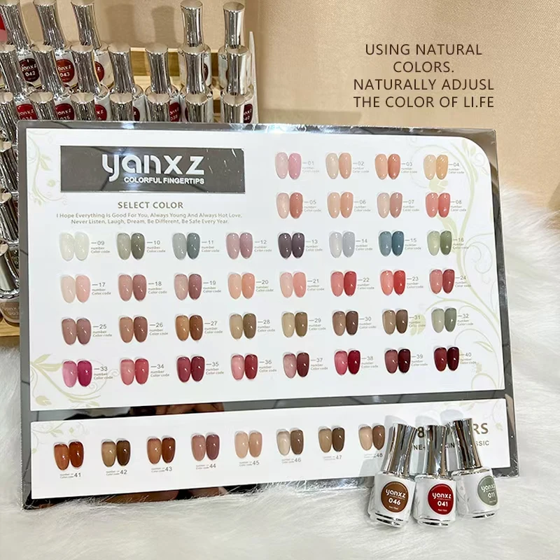 YANXZ Wielokolorowy 48 kolorów Zestaw żelu do paznokci Popularny zestaw do zdobienia paznokci Salon paznokci 2024 Nowa moda Gorący przedmiot Nietoksyczny żel Uv Hurtownia