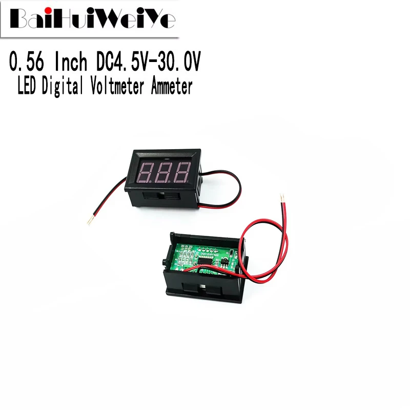 0.56 LED Digital Voltmeter Voltage Meter Car Motorcycle Volt 2 Wires Tester Detector DC 12V Capacity Monitor Red Green Blue