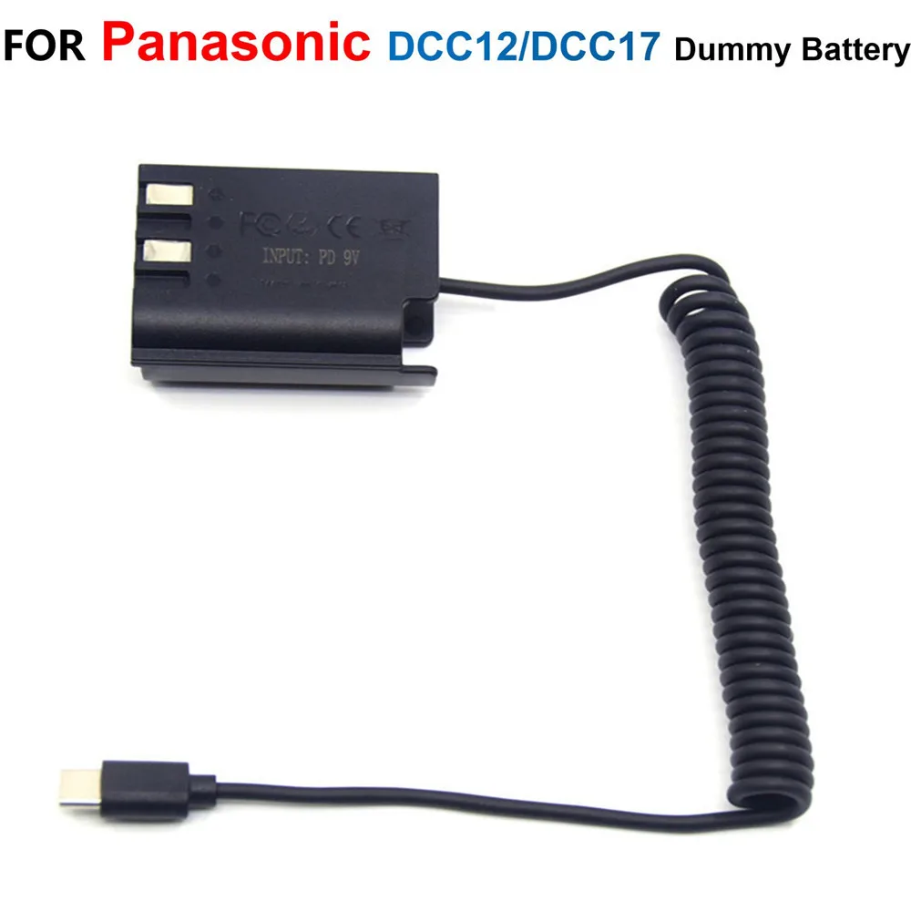 

BLF19 DCC12 DMW-BLK22 DCC17 Fake Battery PD Power Bank USB C Charger Cable For Lumix DC-S5K S5GK G9 DMC-GH3 GH4 GH5 GH5 II GH6