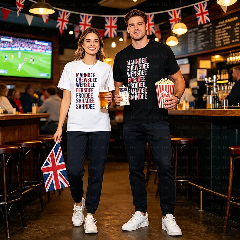 Funny British Flag Cockney Accent Days of The Week - London T-Shirt Y2k ‌the English Patriotic Speak British Saying Tee England