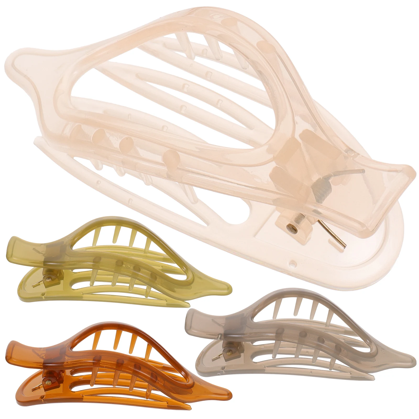 

4Pcs French Curved Hair Clips Acrylic Hair Barrettes for Women Non-Slip Decorative Styling Accessories for Shopping Party