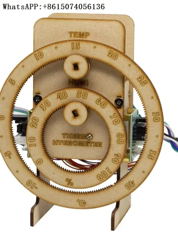 Mechanical Temperature and Humidity Meter Arduino Creative Production Assembly Model Motor Wood DIY Project STEM Education