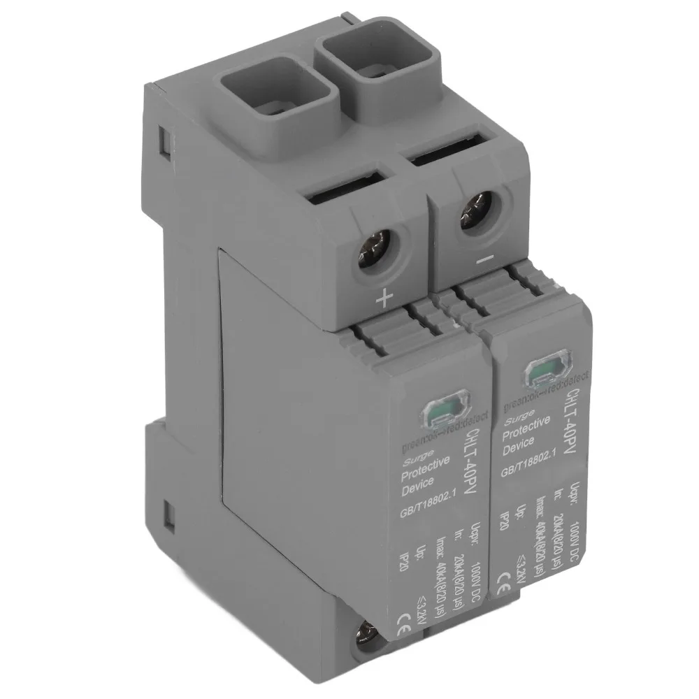 

Устройство защиты от перенапряжения 2P 20-40 кА 1000В DC для фотоэлектрических систем, ограничитель перенапряжения для применений в постоянном токе