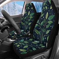 Green Leaves Car Seat Cover Plush Soft Car Seat Covers Front Seats Only Universal Fit for Trucks Vans SUVs Sedans