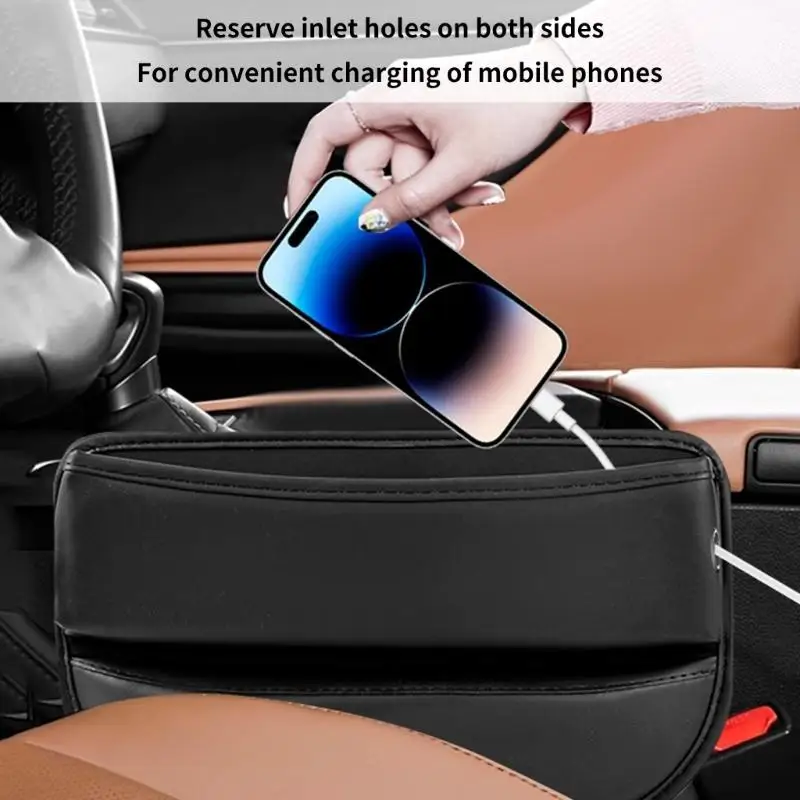 2PCS Premium Vehicle Storage Case Having Charging Cable Holes And Support