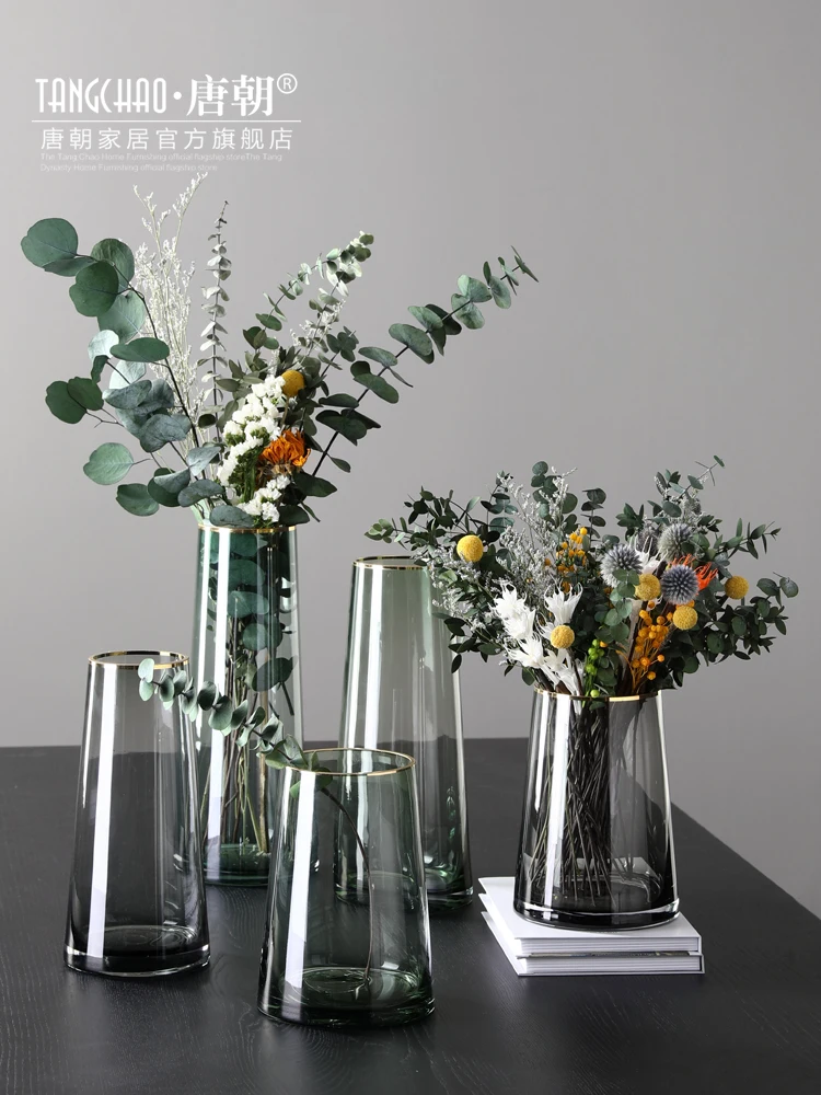 

Nordic Glass Flower Vase Pot, Home Decor Crafts, Sculpture, Living Room, Dining Table, Fashion