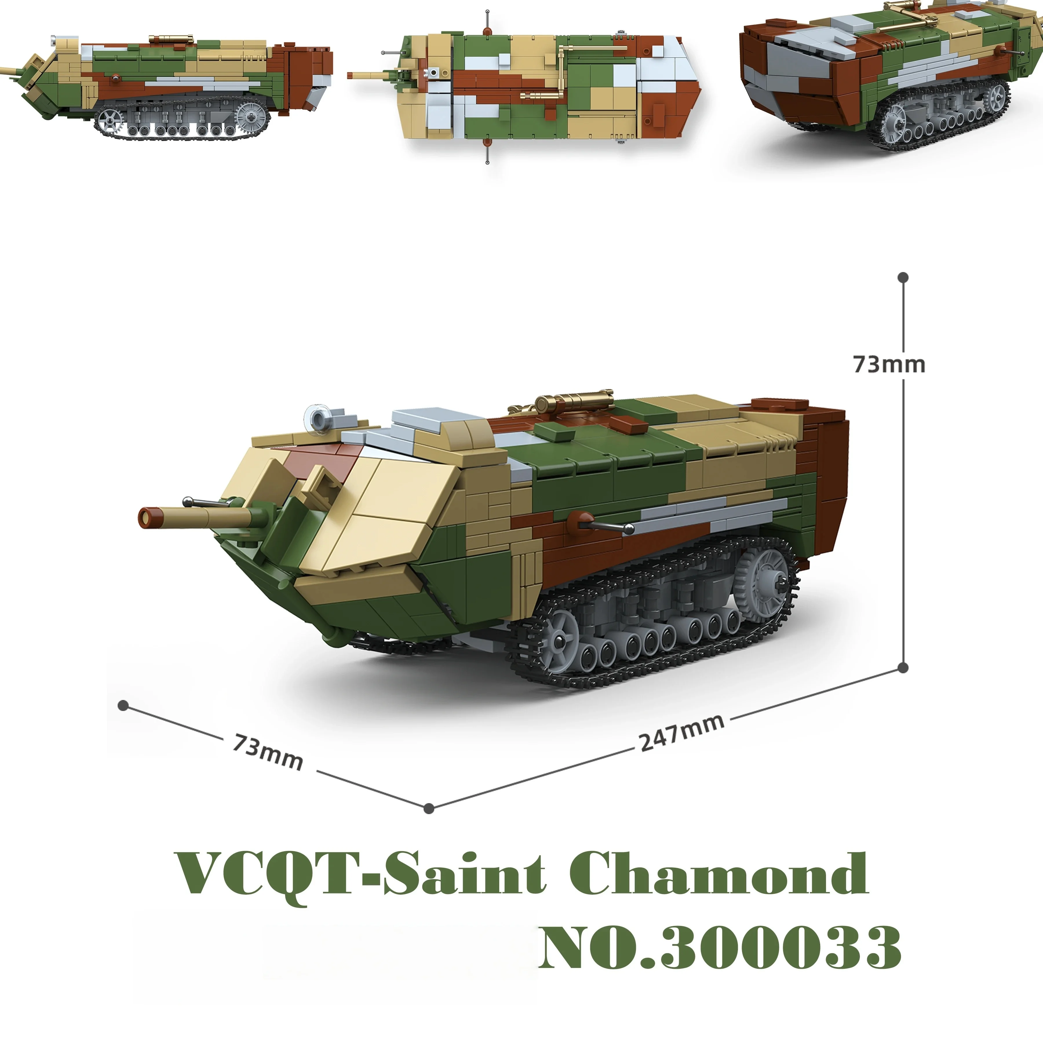 QuanGuan 100332 60 cm Flak Sw-36 & 8,8 cm Flak 37 Schwere Panzer Montiertes Ornament-Spielzeug MOC Puzzle Sammlermodell Geburtstagsgeschenk