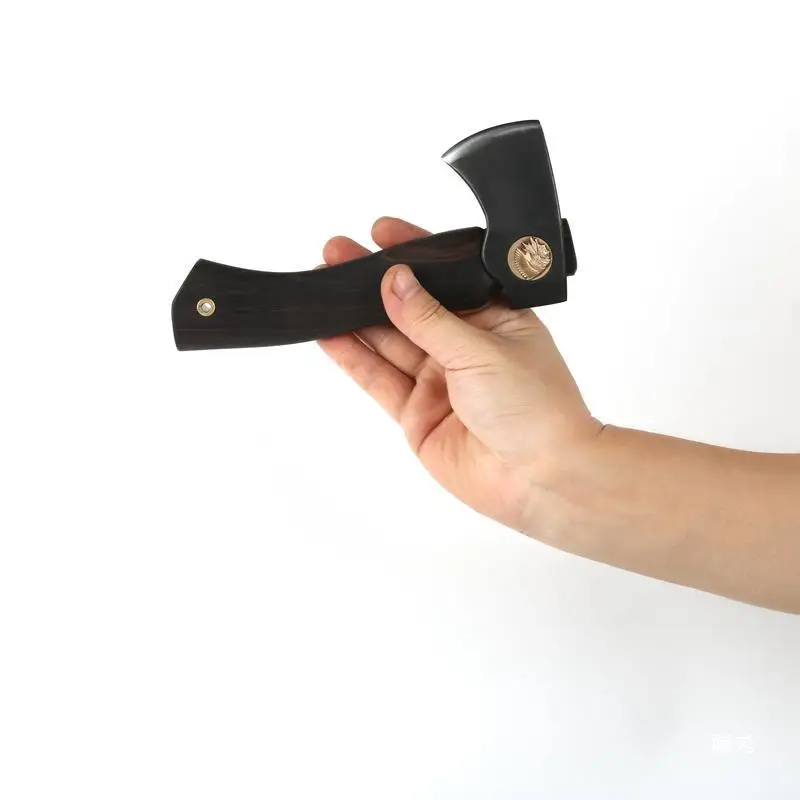 

440C стальная ручка из черного дерева, маленькая мини-ручная топор в стиле ретро, портативная уличная маленькая топор, прочная и долговечная