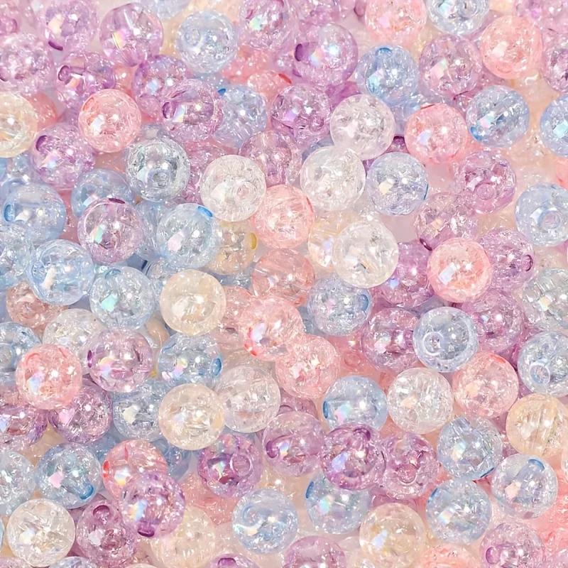 8mm 60pcs Rainbow Colored Acrylic Beads, Bracelet, for DIY Production