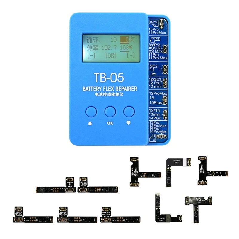 Battery Cable Repair Programmer for Phone 11-15 Battery Read Data Health Cycles Recovery Instrument Tool for milwaukee for dewalt to for makita 18v bl1830 bl1850 dm18m power tool accessories dm18m battery adapter converter