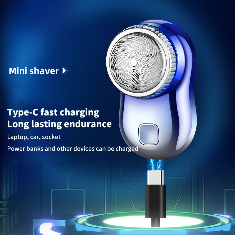 Mini Shaver For Men Travel Pocket Size Electric shaving Washable Rechargeable Painless Cordless Trimmer Knive Face Beard Razor