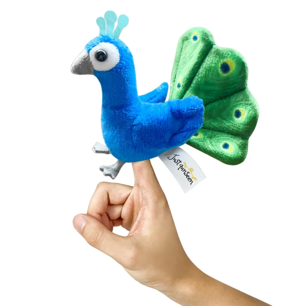 Baby Peacock Owl Bird Finger Puppet Stuffed Animal Parrot Finger Kawaii Storytelling Animal Hand Puppet Parent-child