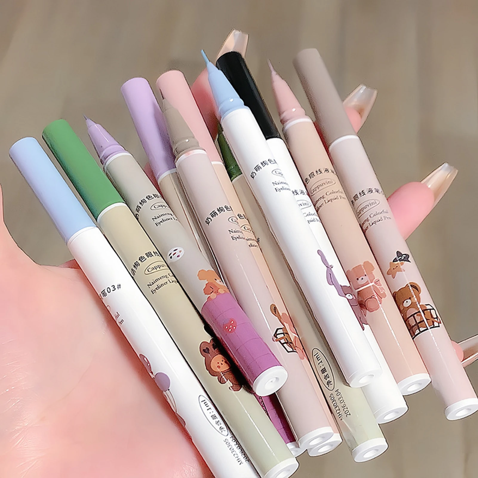 Colorful Liquid Eyeliner Pen Waterproof and Non Dizzy Eyeliner Pen Matte Finish Longwearing with Ultra-Fine Tip