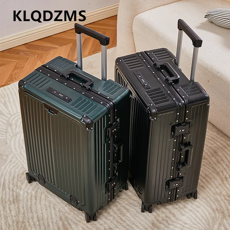 

KLQDZMS 22"24"26Inch Laptop Suitcase 20" Front Opening Boarding Case USB Charging Multifunctional Trolley Case Cabin Luggage
