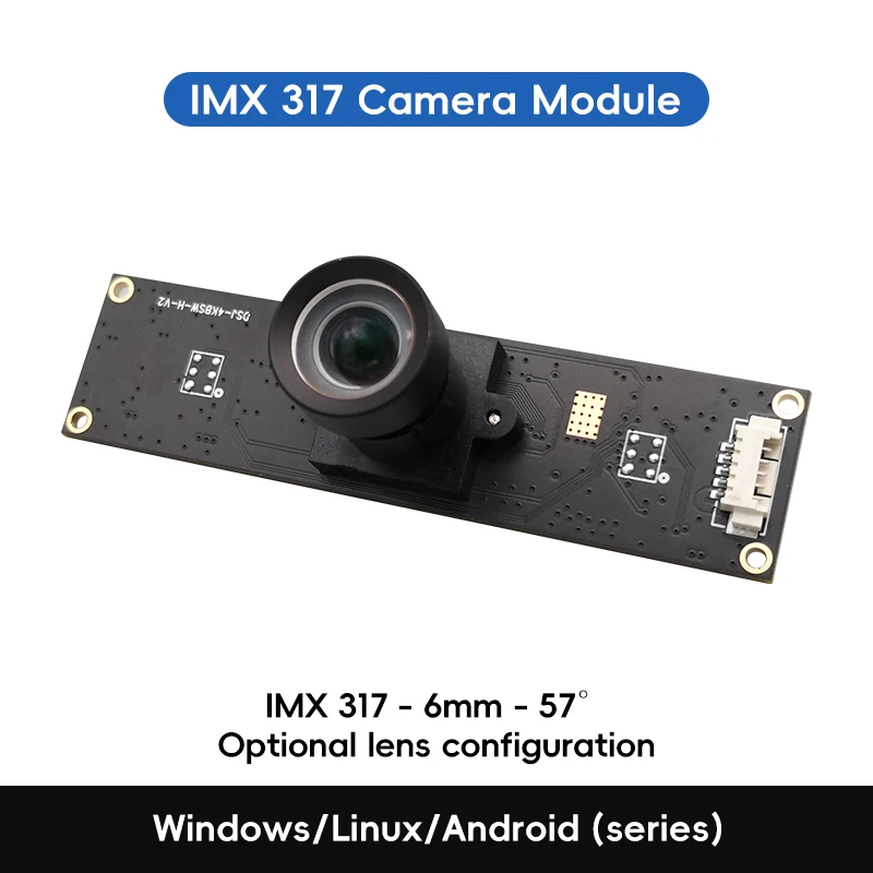 IMX317 Long PCB Strip Bare Board USB2.0 UVC Camera Module 8MP 3840x2160 30fps 1/2.5inch 1.62um Driver Free Win Linux