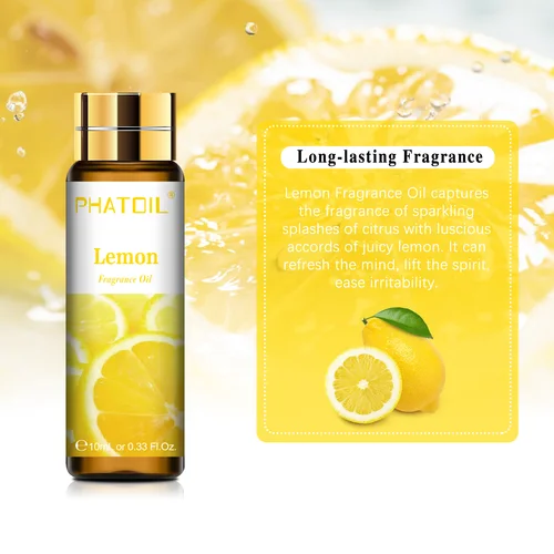 Imagen 2 del producto Phatoil-aceite aromático de fruta, limón, 10ml, aceite esencial, naranja dulce, cereza, fresa, mango, coco, Litchi, higo, kiwis, guayaba
