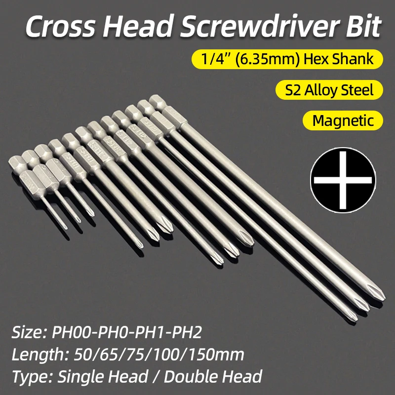 Philips Cross Head Magnetic Screwdriver Bits