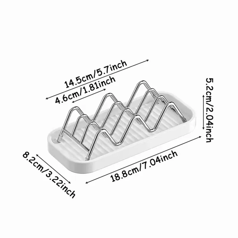 Wave-Shaped Kitchen Sponge Scrubber Organizer 304 Stainless Steel Reversible Kitchen Draining Rack With Removable Drip Tray