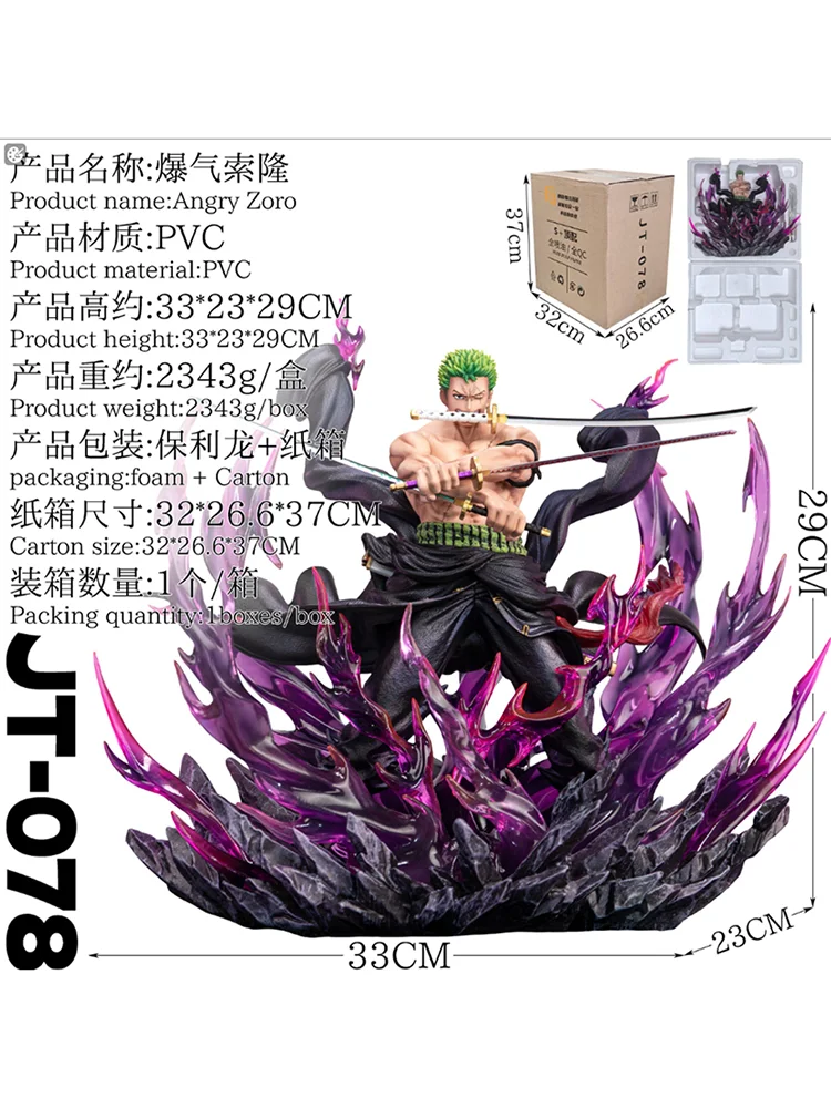 JT Studio One Piece Full Range Th Enraged Zoro Luffy Anime Figuur Pvc Standbeeld Collectie Model Kamer Decoratie Geschenken - afbeelding 2