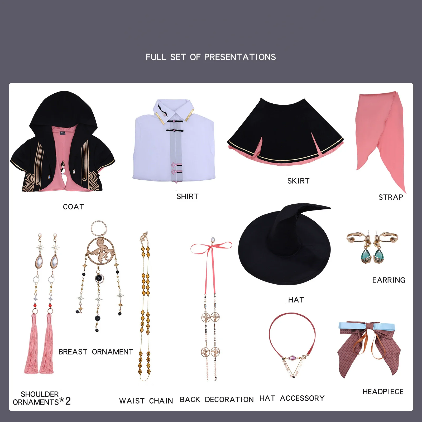 Costume de Cosplay Héroïne Miss Avocat du jeu Tears of Themis, Uniforme Jupe et Manteau Noir '2026Heartbeat Curse', Tenue de Carnaval Kawaii pour Femme