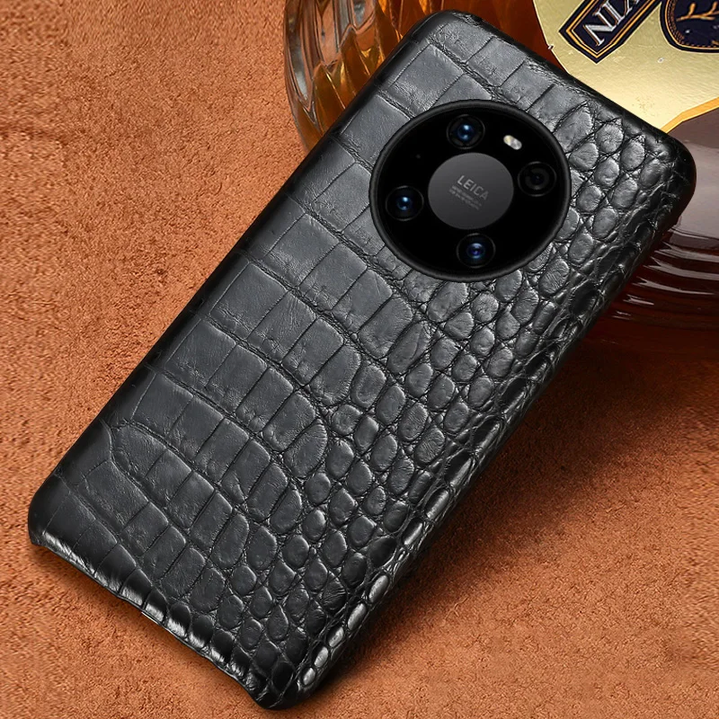 100% Genuine Crocodile Leather Phone Case for Huawei Mate 60 40 50 Pro P70 P60 P50Pro P40 Cover For Honor 100 90 Magic 4 5 6 Pro