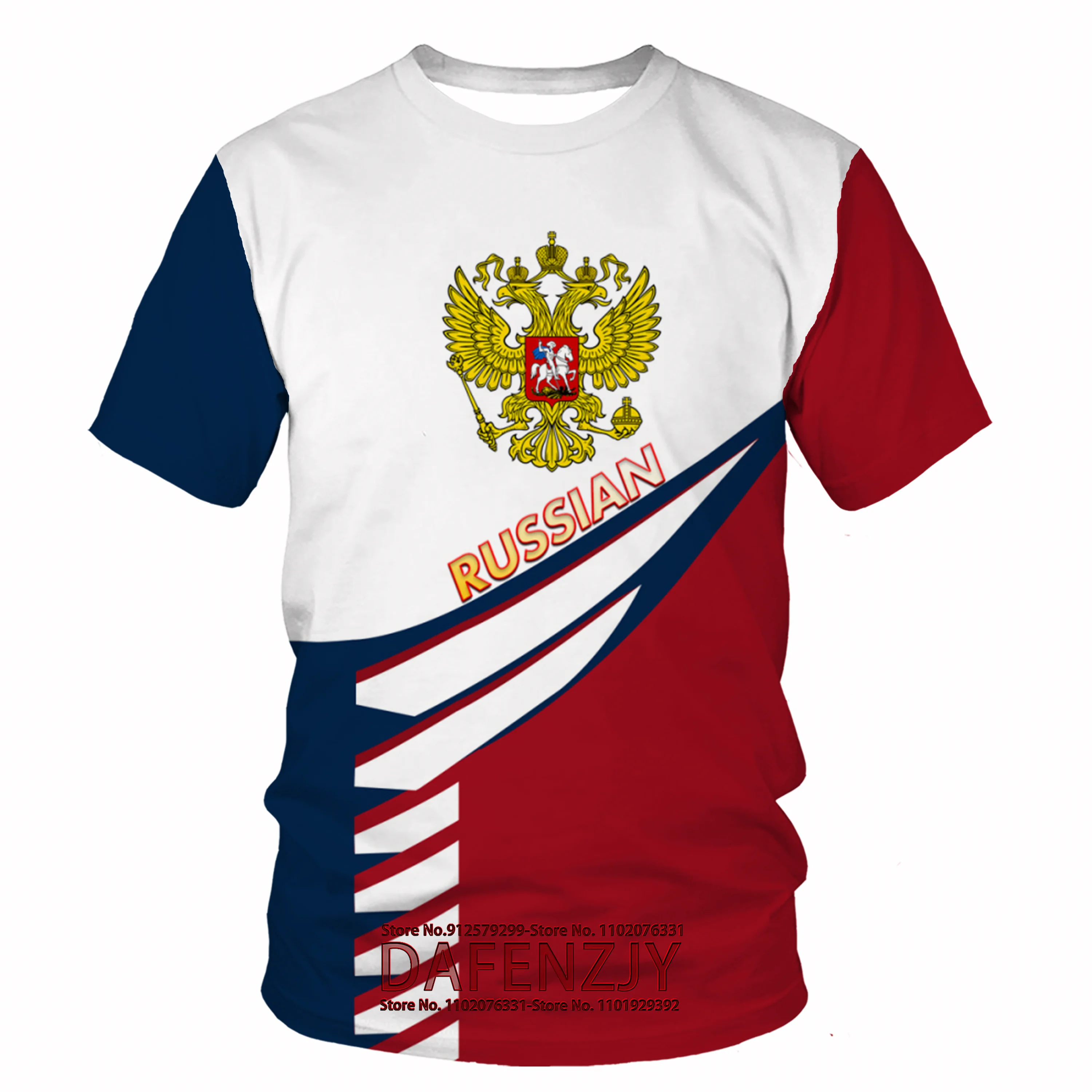 Russia Men's T Shirt Casual Loose Round Neck Russian Flag Short-sleeved Tops Tees Men's Clothing Streetwear Oversized T-shirts