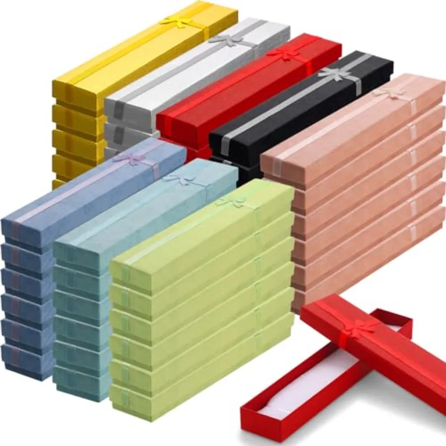 

Набор из 64 подарочных коробок для украшений с бантом, с хлопковым наполнителем, картонные коробки для часов и браслетов, подарочные футляры на день рождения