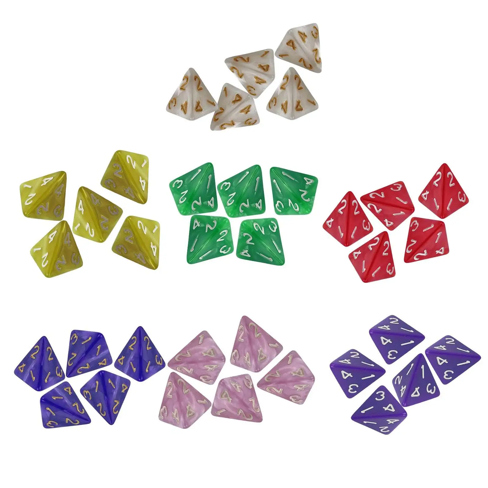 Acrylic RPG Dice Set with Clear Numbers for Board Games Role Playing and Math Teaching for Kids