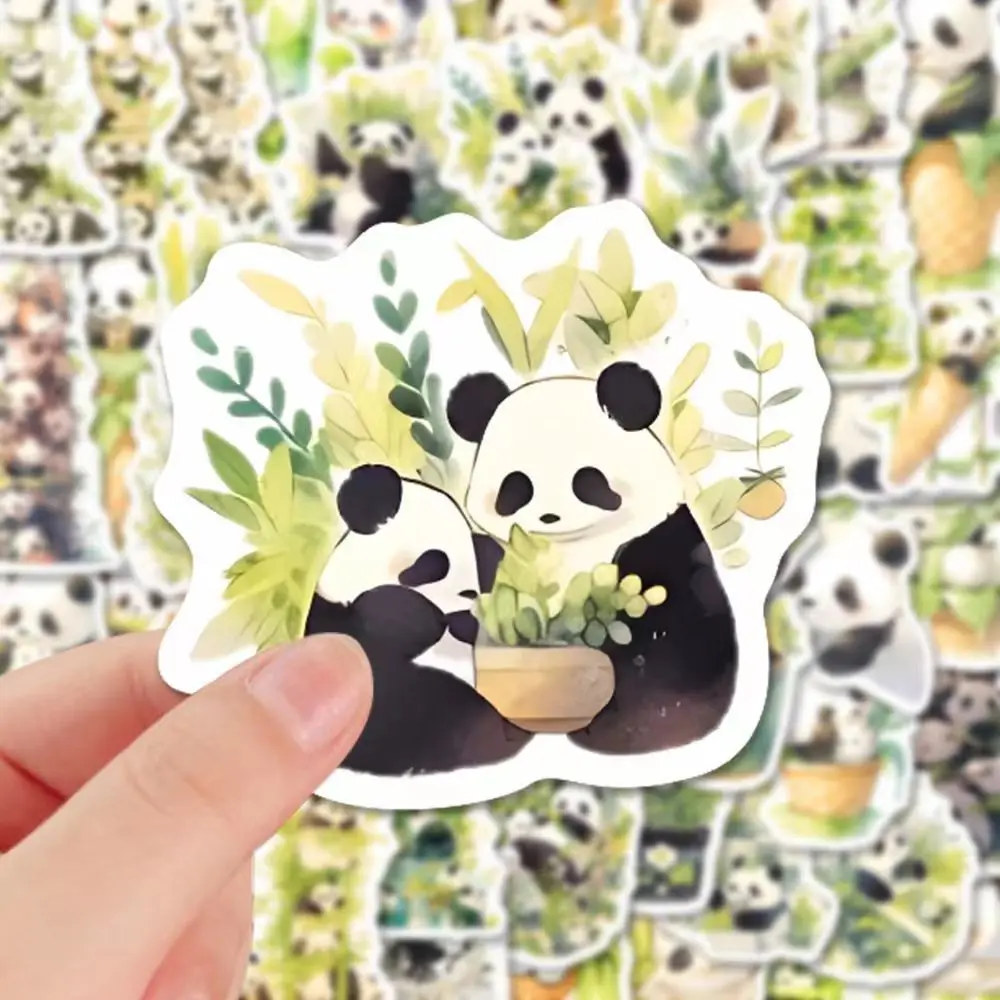 50pcs Cartoon Cute Panda Stickers Decals for Notebook Pad Phone Case Suitcase Decorative Waterproof Stickers Graffiti Stickers