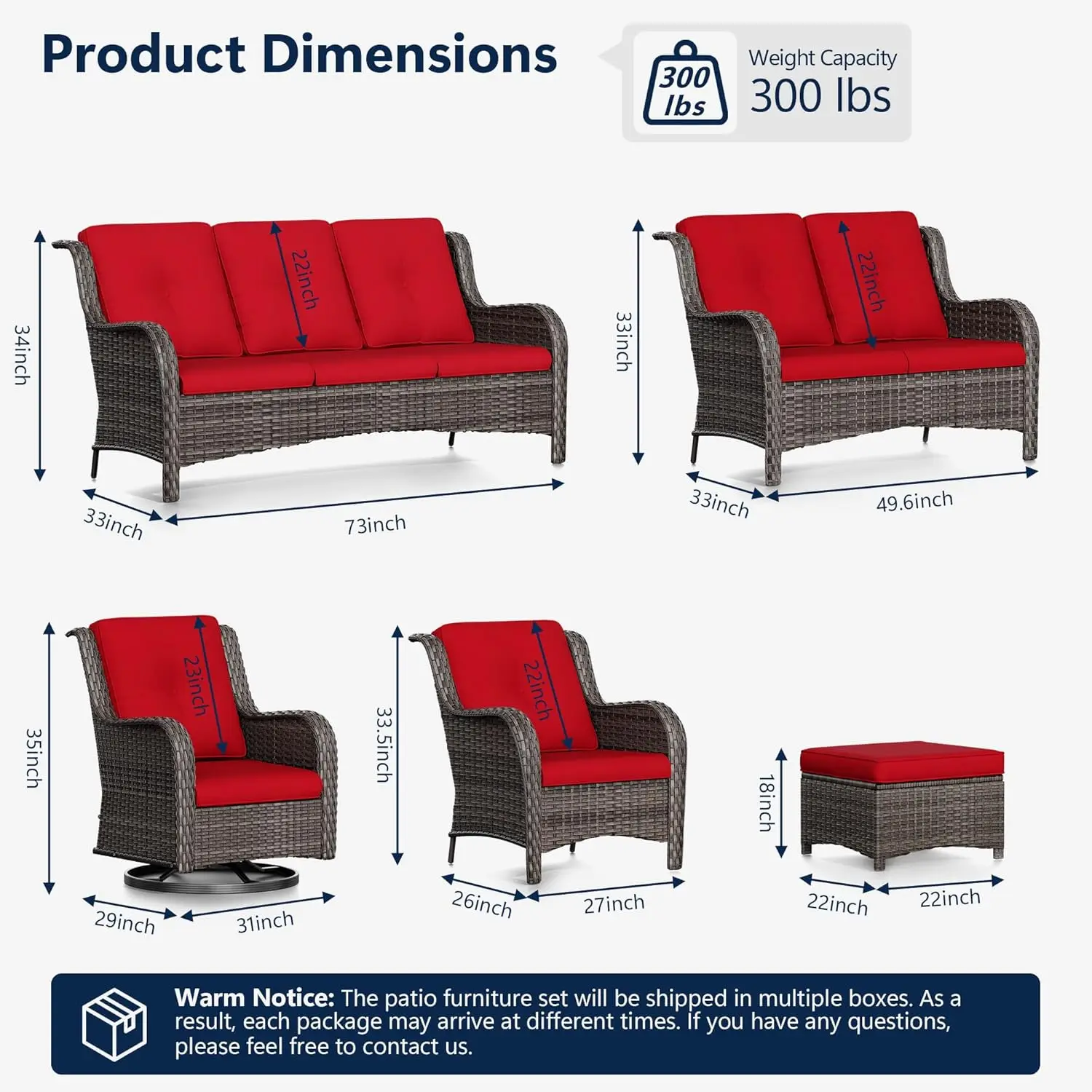 Luxury Wicker Patio Chairs, Outdoor Swivel Rochair With Thickened Cushions, Patio Rattan Furniture For Porch, Deck Use