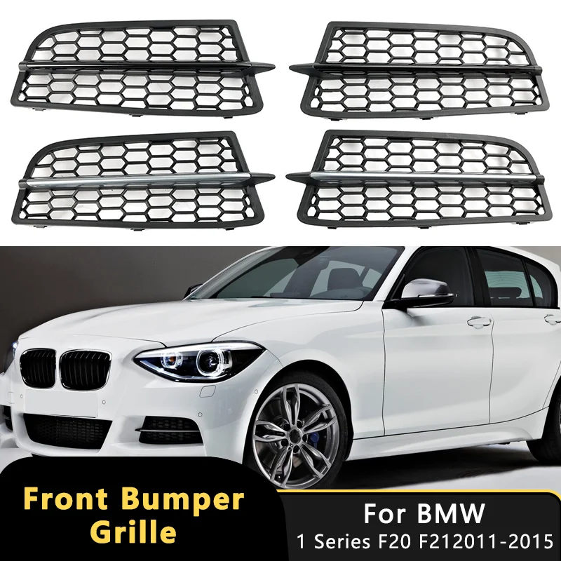 

2PCS Front Bumper Fog Light Grill Cover Bezel For BMW 1 Series F20 F21 2011-2015 M Sport 51118053803 Lower Lamp Cover Grille