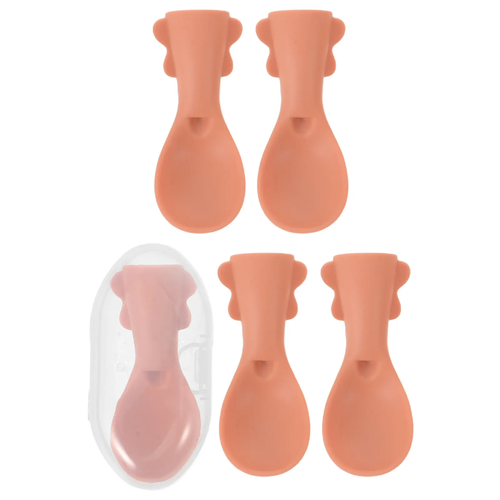 

5Pcs Baby Pouch Spoon Attachment Silicone - Gentle Squeeze Feeding Spoon for Infant Puree Toddler Weaning Food Dispensing