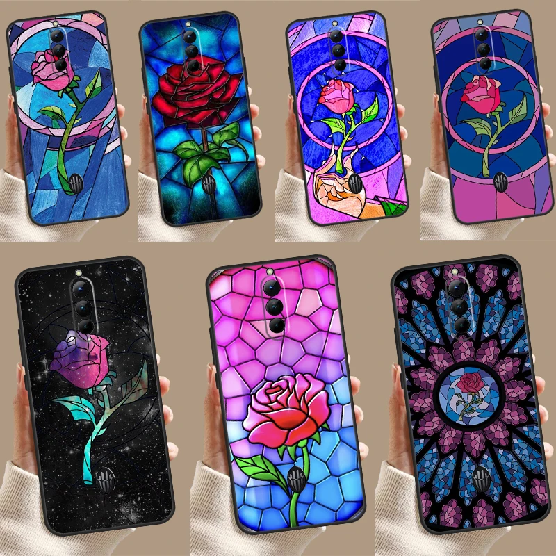 Stained Glass Rose Galaxys Case For ZTE Nubia Red Magic 8 8S Pro Plus RedMagic 9 Pro Plus 5G 5S 6R 6 7 6S 7S Pro Cover