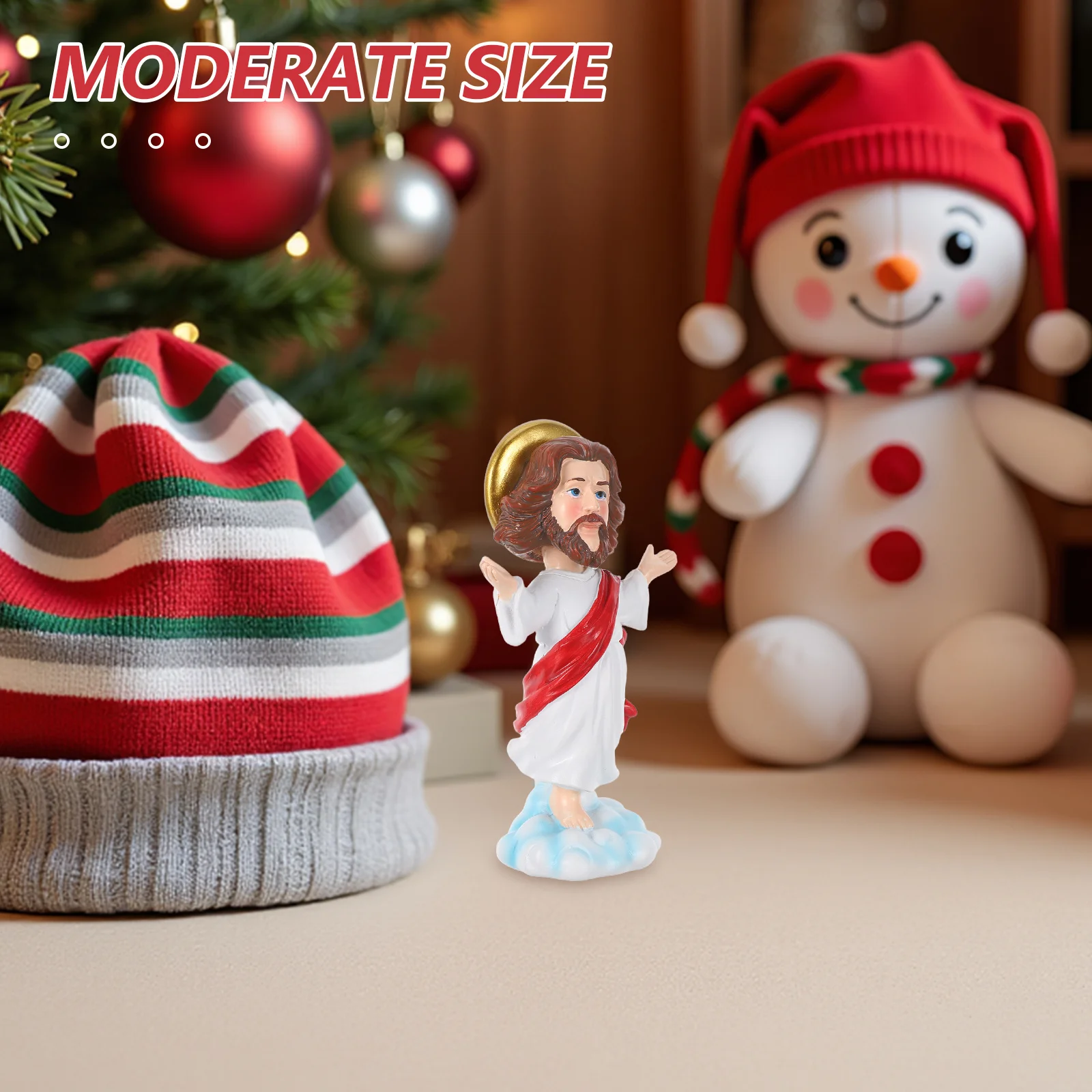 

Miniature Christmas Jesus Shaking Head Resin Car Dashboard Ornament Religious Desktop Statue Vehicle Interior Decor Auto Center