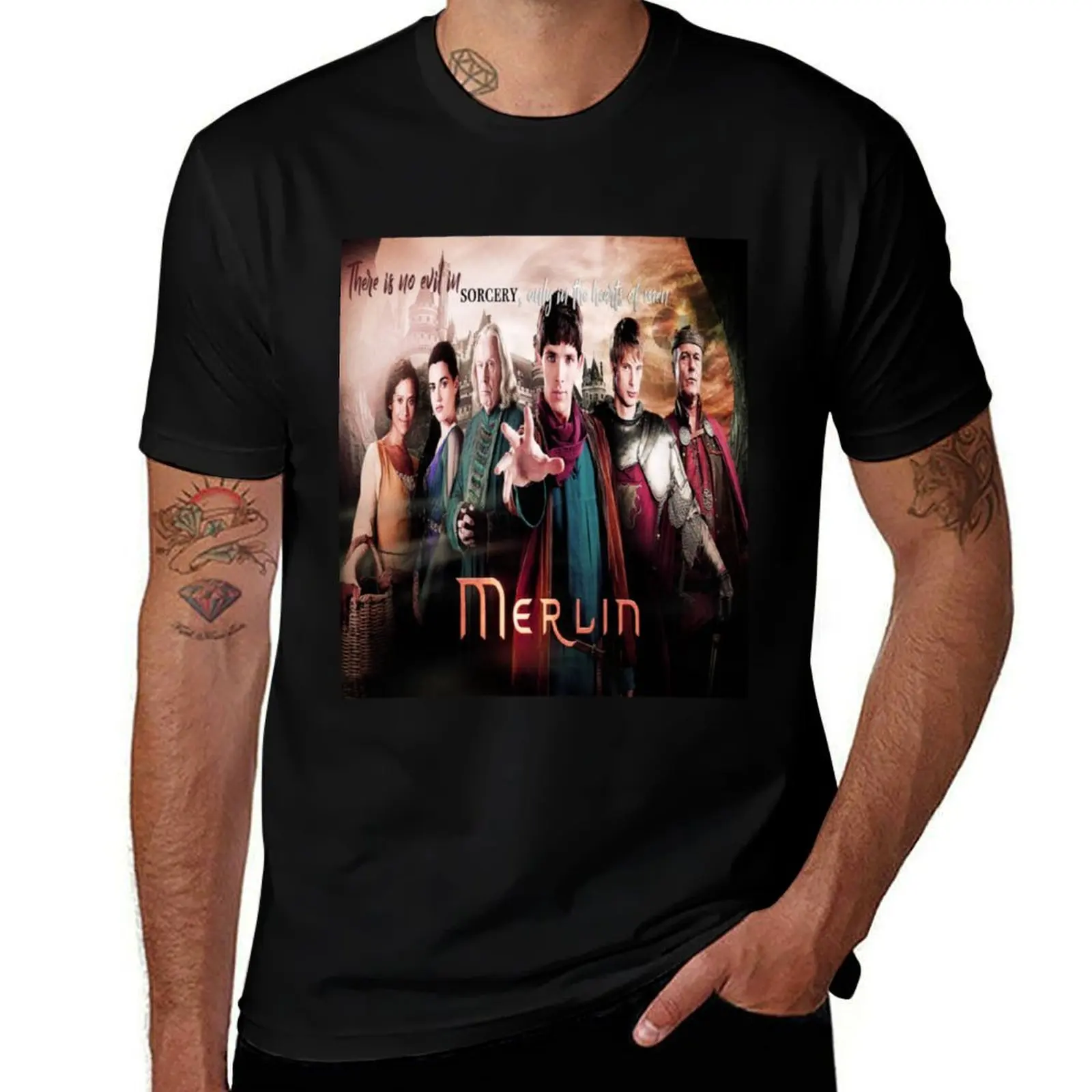 

MERLIN BBC TV SHOW FANTAISIE T-Shirt quick-drying topping graphic t shirt vintage mens tall t shirts
