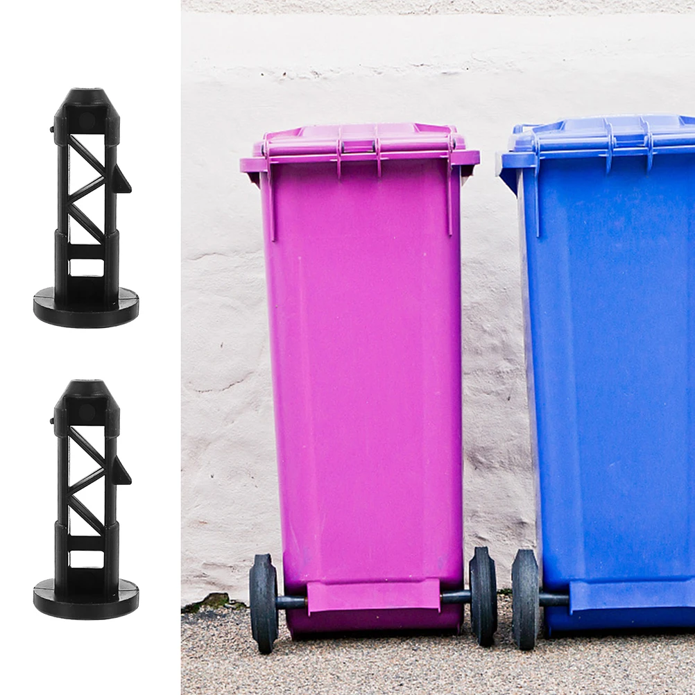 

4pcs Trash Can Lid Accessories Black Clips Garbage Locks Wheeled Bin Latch Replacement Hinges Plastic Outdoor Storage