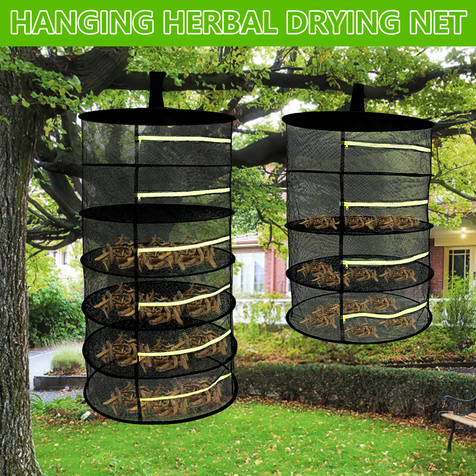 4/6 Layer Folding Food Herbs Drying Net Drying Rack Breathable Hanging Mesh Basket Flowers Buds Plants Flowers Buds Dryer