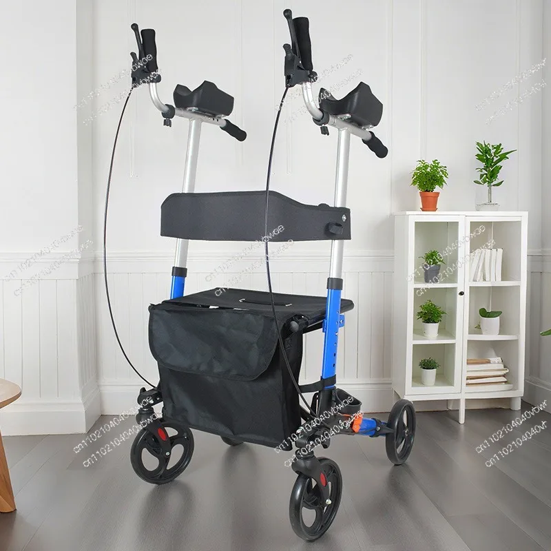 Four-wheeled Trolley with Elbow Tow Can Be Easily Stacked for The Elderly Shopping Cart To Help Driving